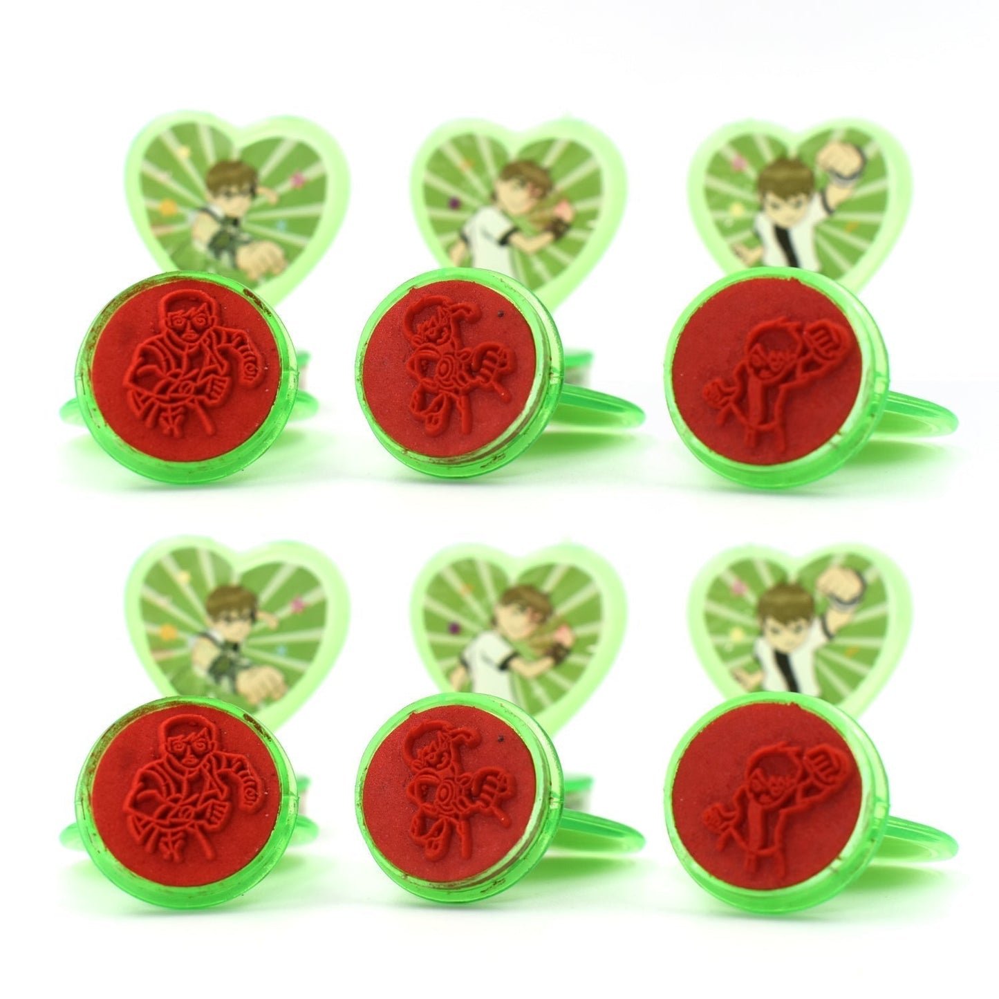 Cartoon Heart Stamps – Motivational Reward Stamps for Kids, Teachers & Parents (6 Pc, Multicolor)