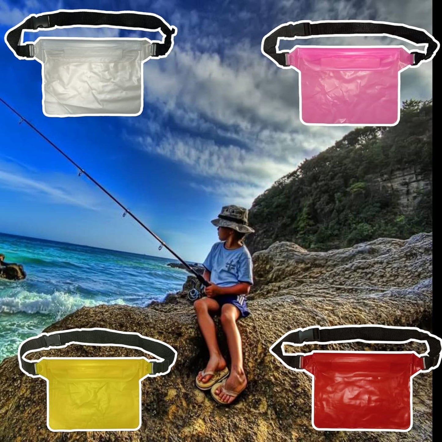 Waterproof Waist Pouch Bag with Adjustable Strap (1 Pc)