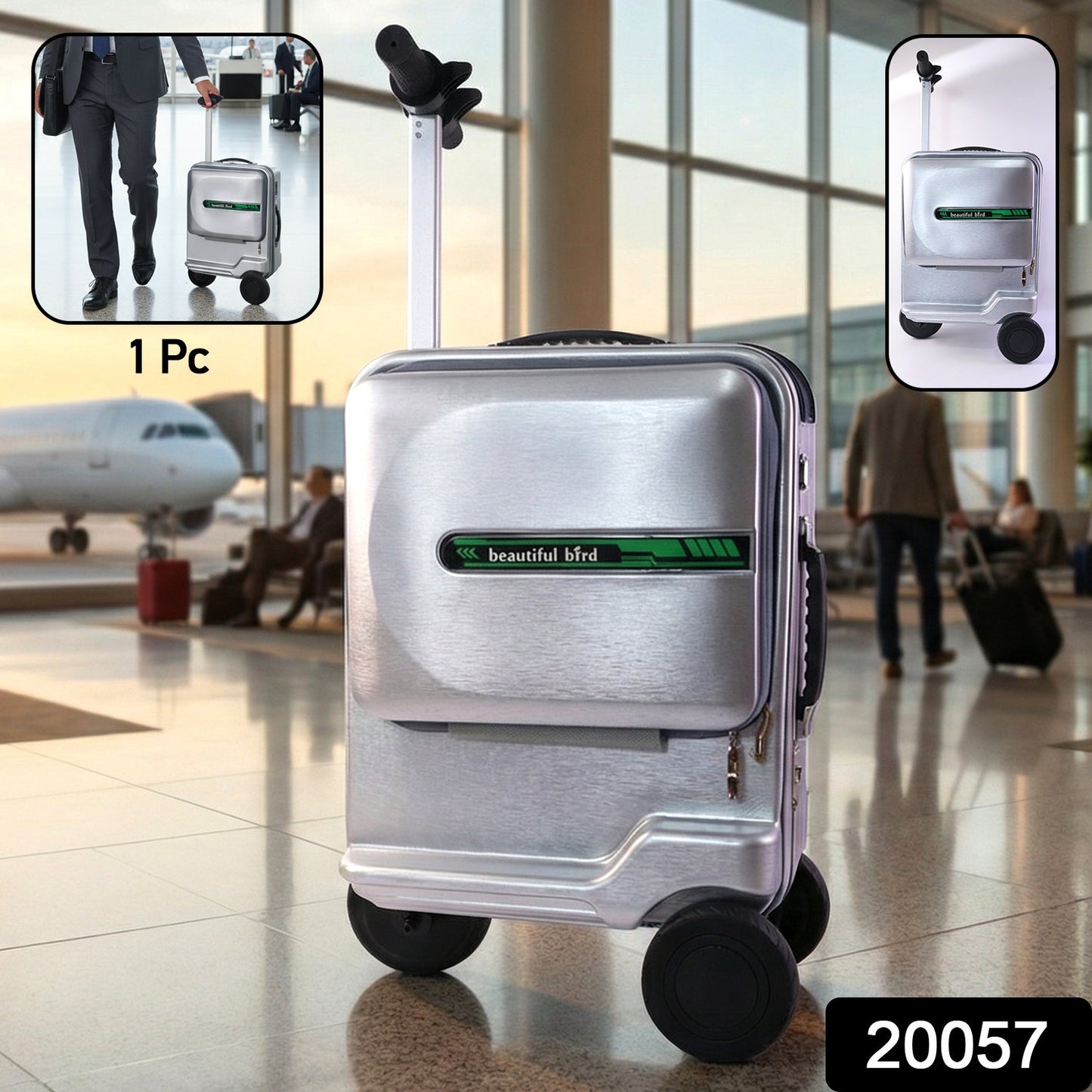 Electric Ride-On Scooter Travel Bag with Foldable Trolley (1 Pc)