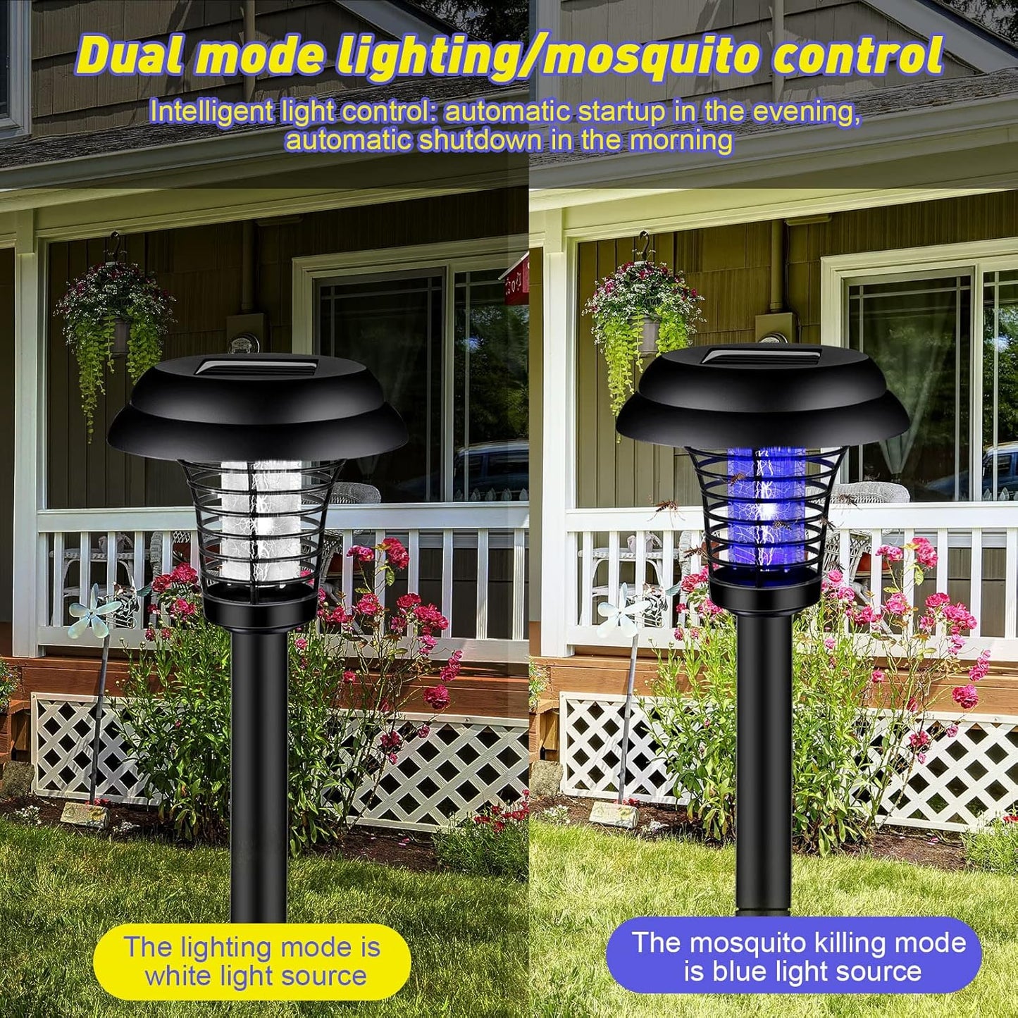 Big Garden Lighting UV LED Solar Powered Mosquito Trap and Bug Zapper (1 Pc)