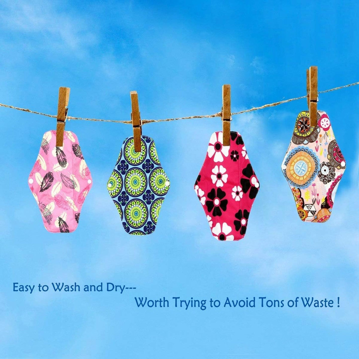 Reusable Cloth Sanitary Pads for Women (4 Pc / Set)