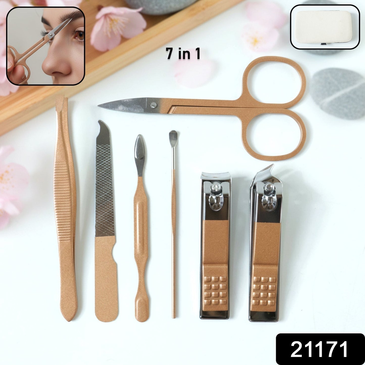7 in 1 Premium Manicure Pedicure Grooming Kit (Mix Design)