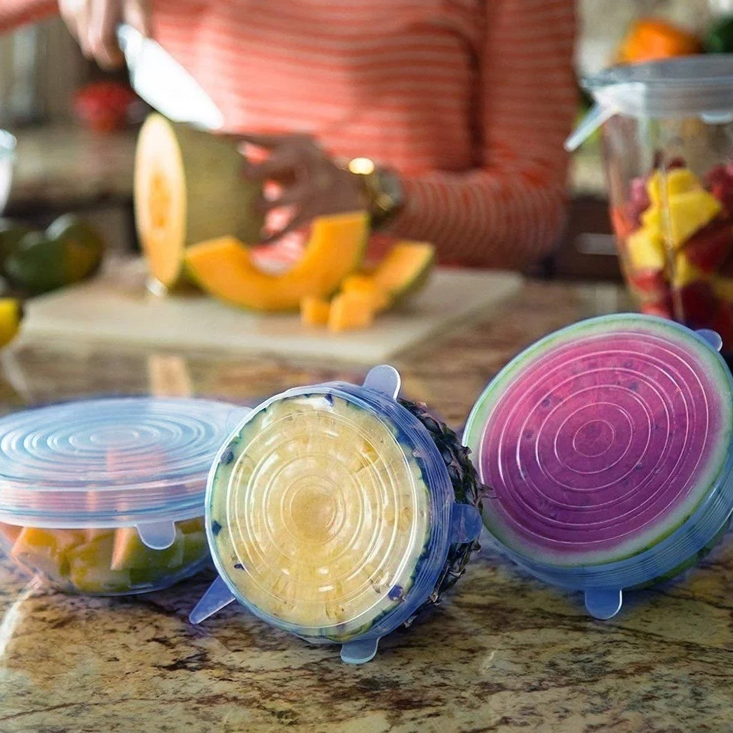 Reusable Silicone Stretch Lids 4 Piece Set