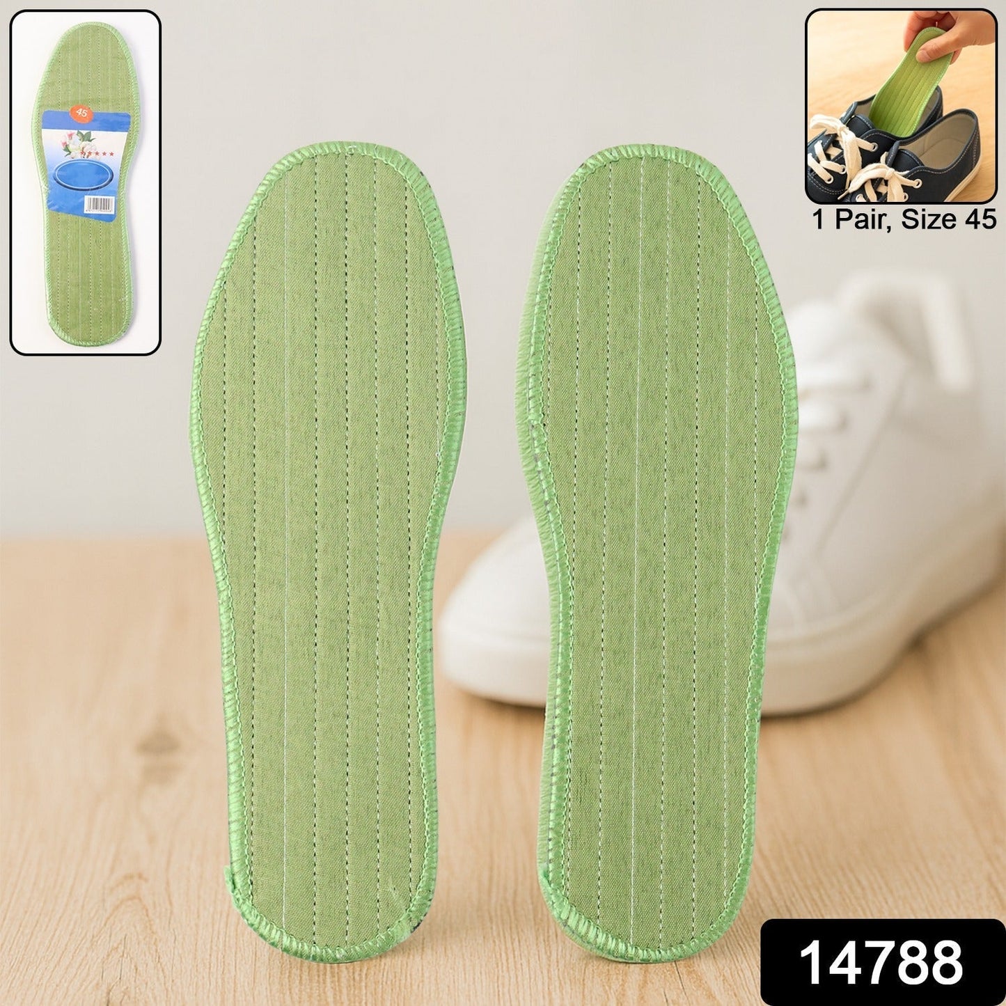 Premium Comfort Shoe Insoles for Daily Foot Support Size 45 (1 Pair / Mix Design)