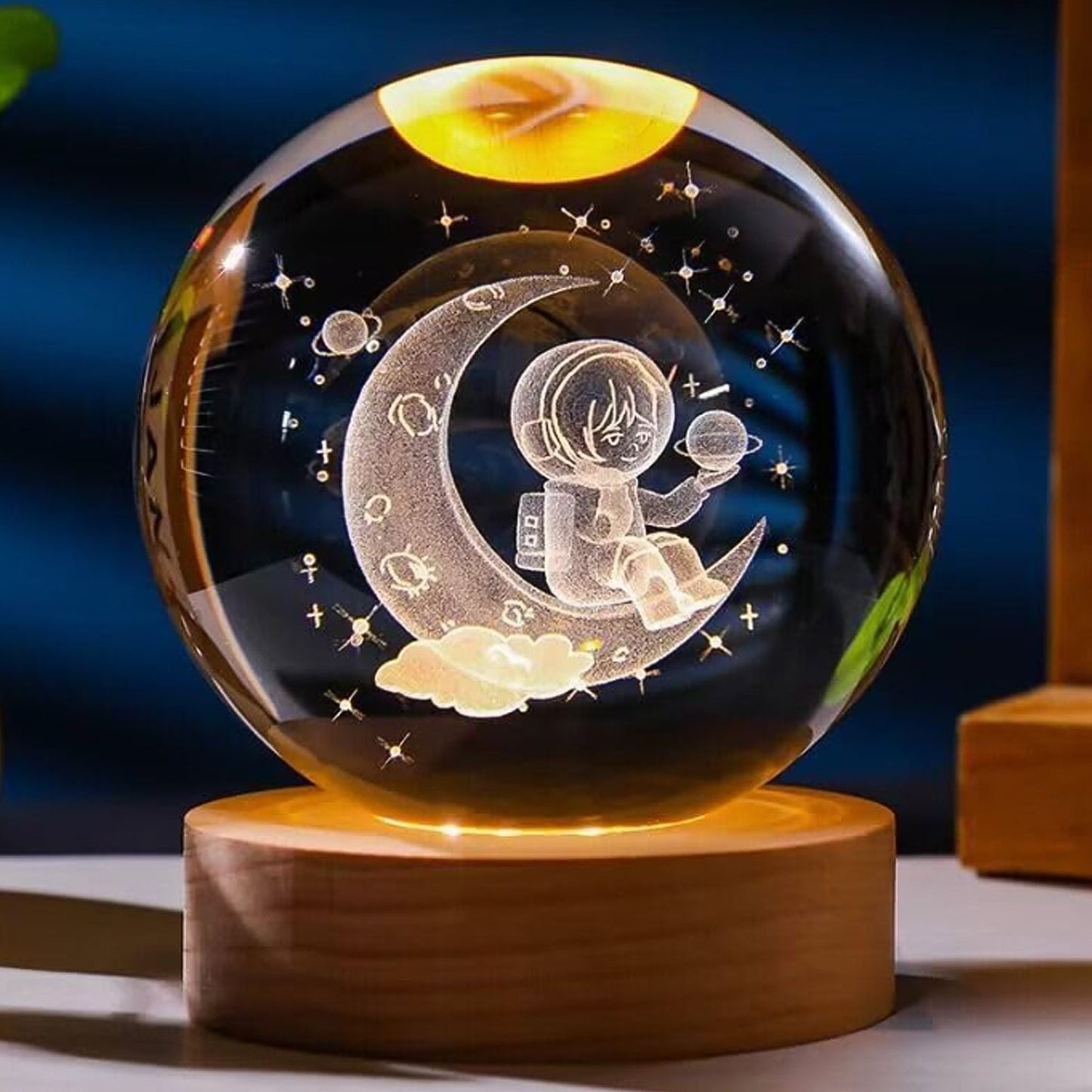3D Crystal Ball lamps With Base (1 Pc / Mix Design)