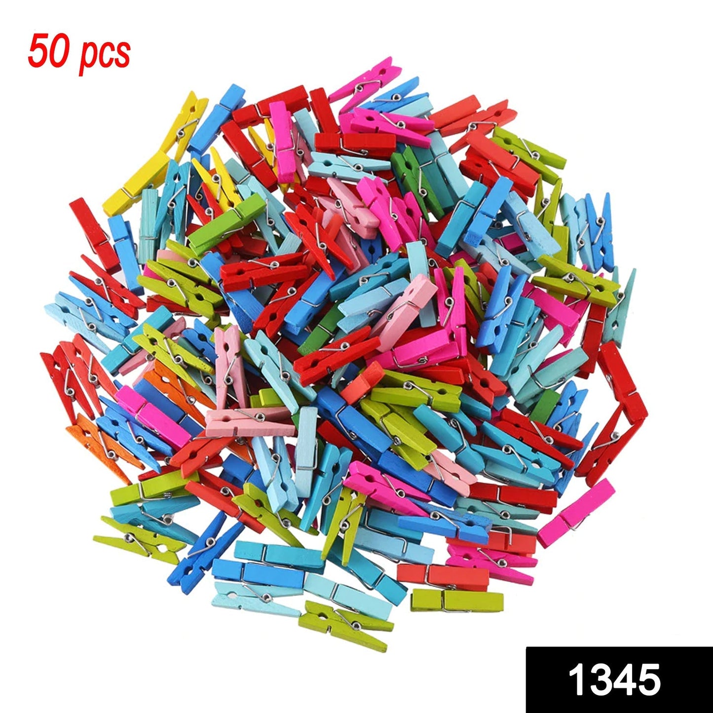 Multipurpose Wooden Clips / Cloth Pegs (Small, 50 Pcs)