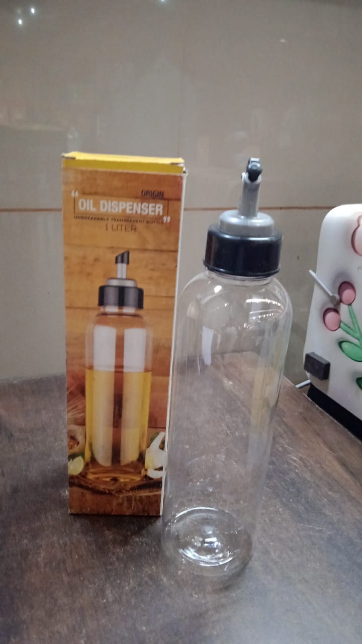 1L Oil Dispenser with Lid & Drip-Free Spout