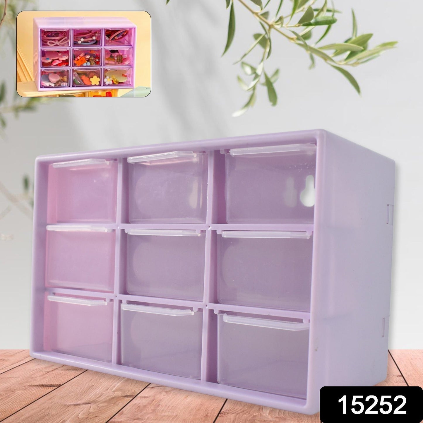 Plastic Compact Drawer Organizer for Jewellery (9 Compartment)