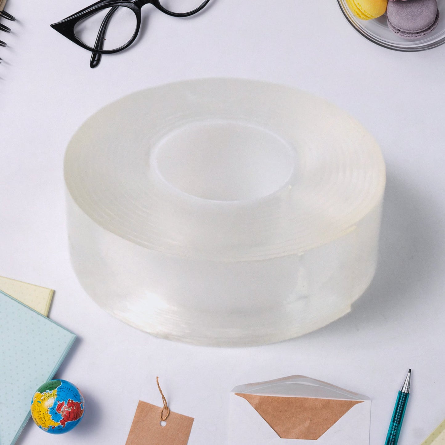 Sticky Double Sided Tape Washable Adhesive Tape Reusable (Thick / 6.5×3 Cm / 1 Pc)