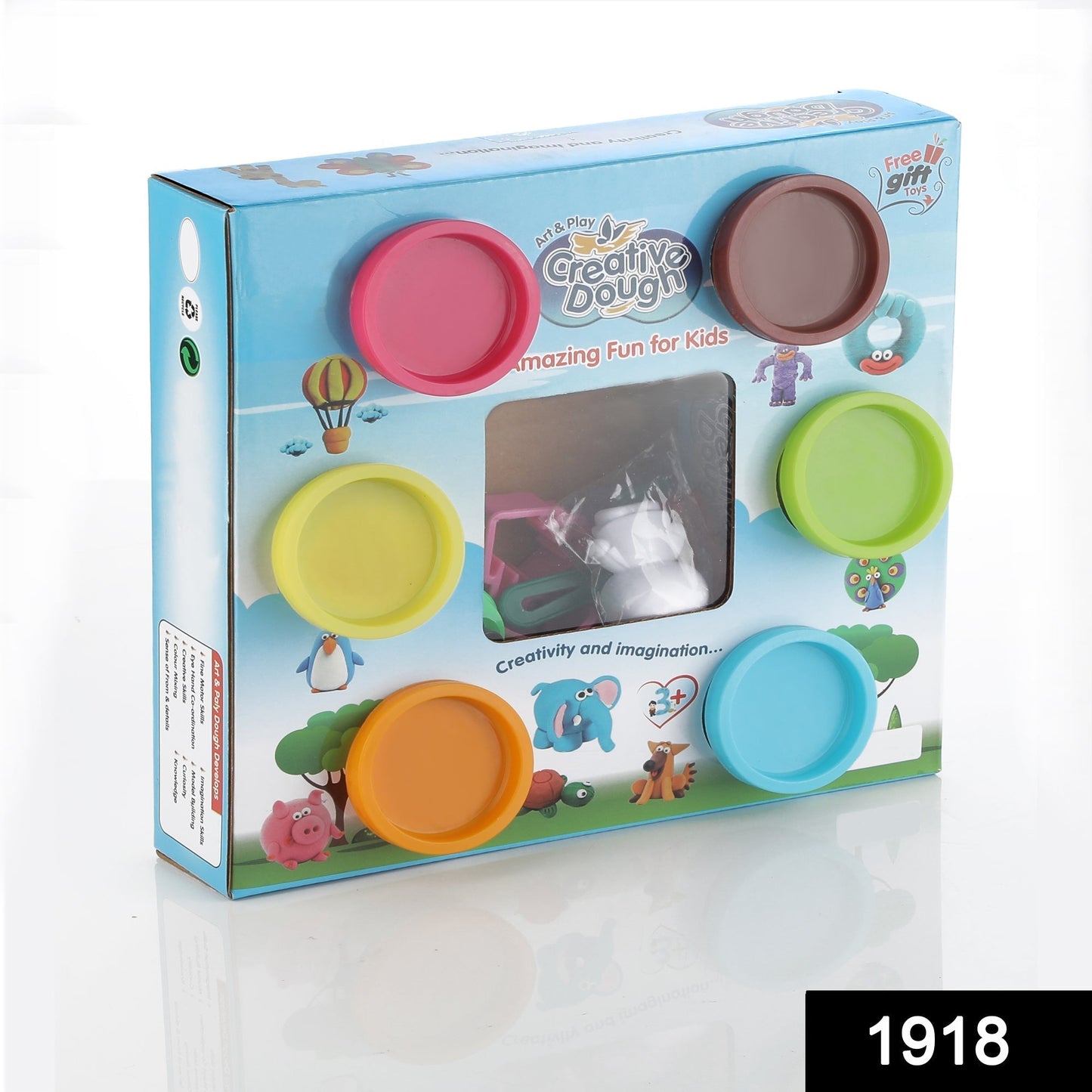 Non-Toxic Creative 50 Dough Clay Mould 5 Different Colors, (Pack of 6 Pcs)