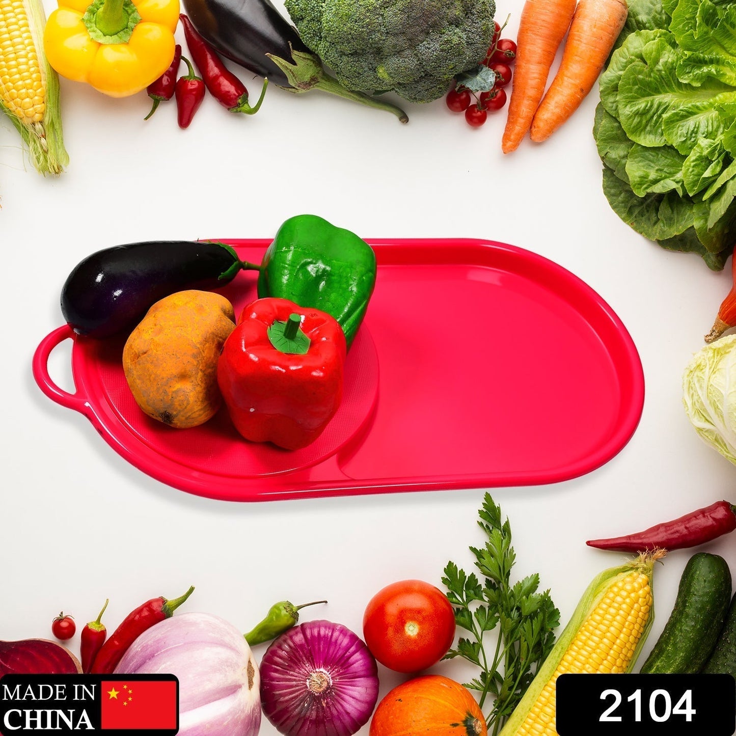 Plastic Kitchen Chopping Board with Tray – Convenient for Food Prep and Storage