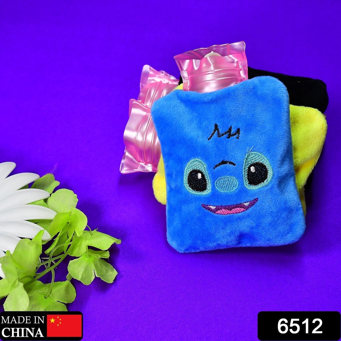Blue Stitch Hot Water Bag - Small Size with Cover for Pain Relief & Warming