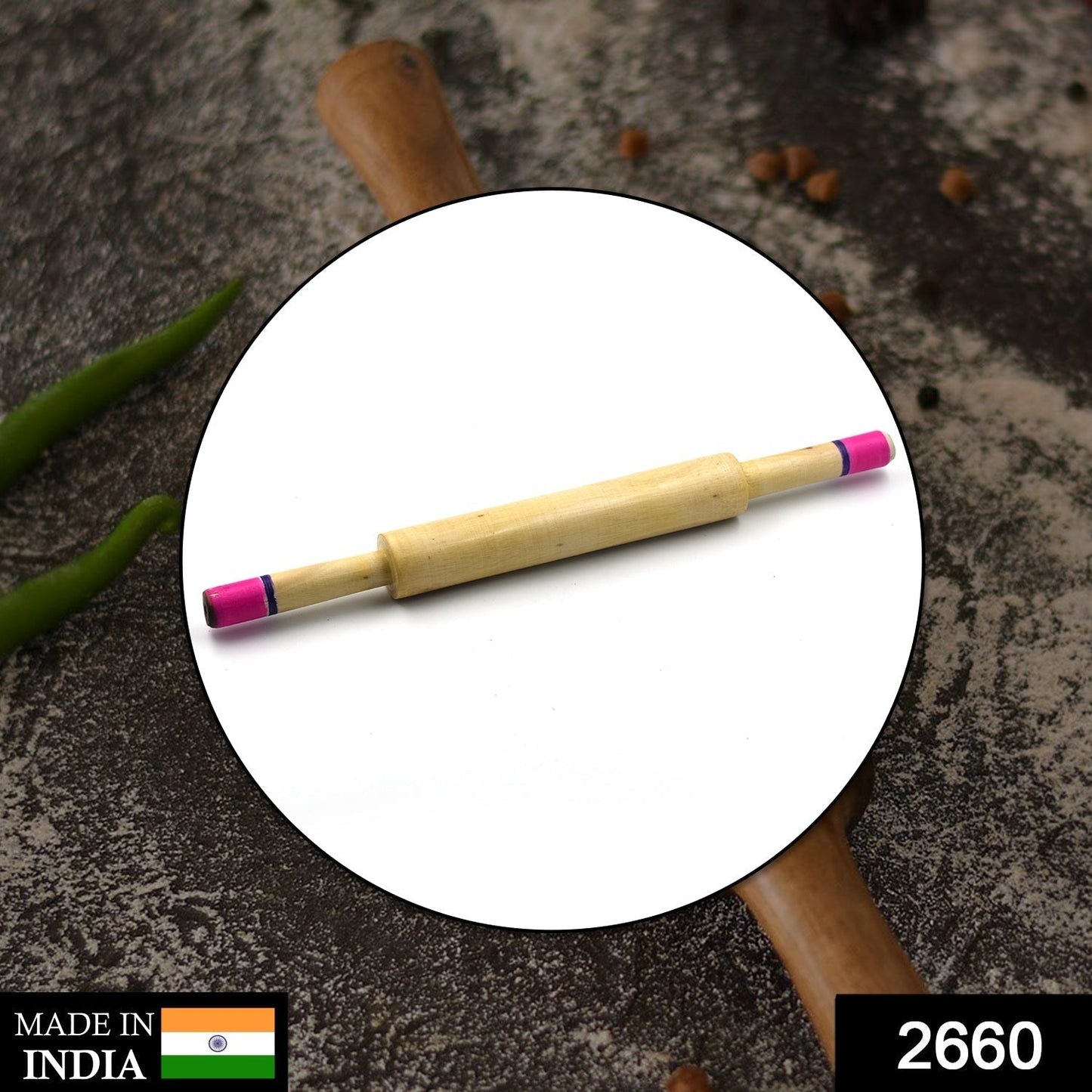 Wooden Roti Maker Belan Used for Home Purposes Including Making Rotis Etc. (Belan Only)