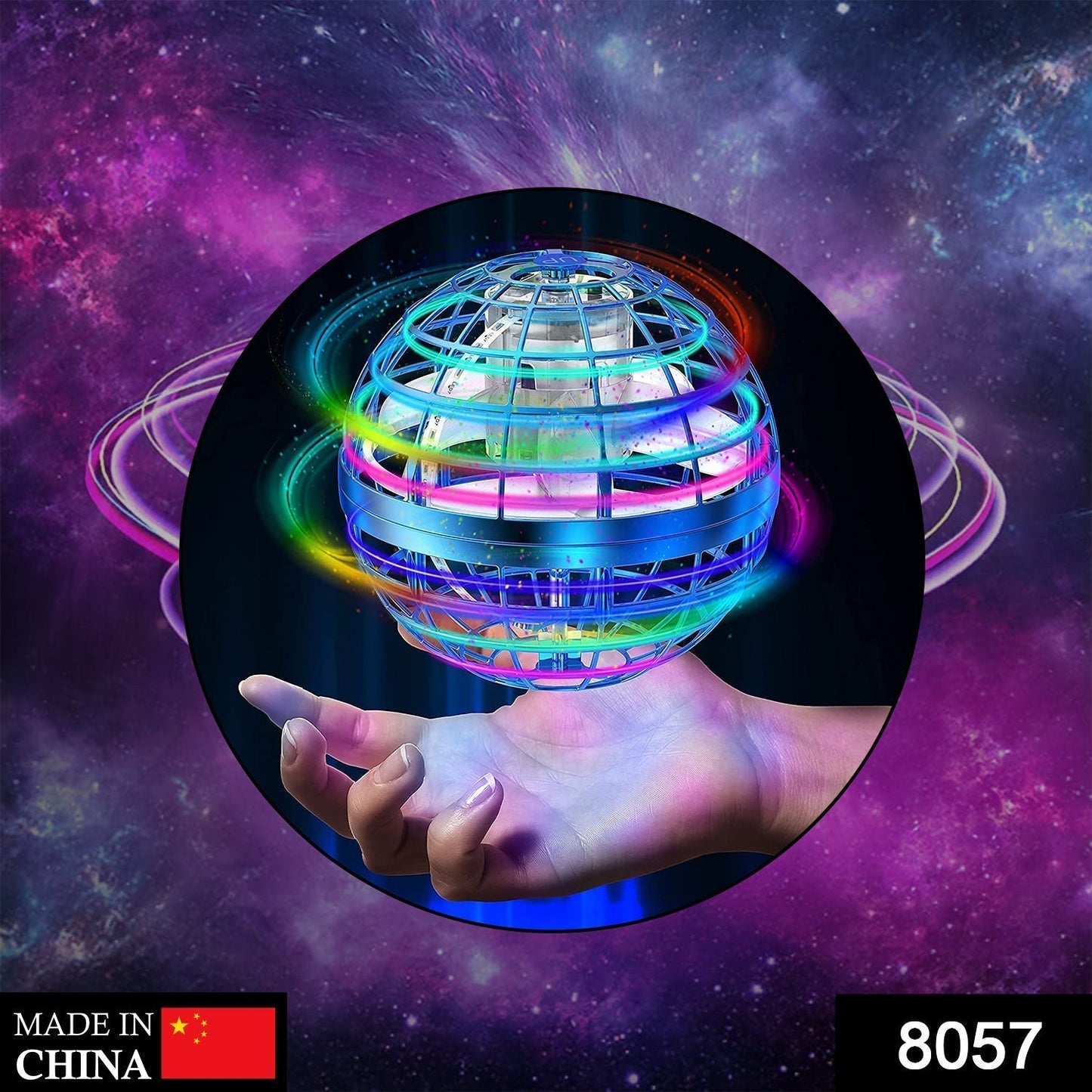 Flying Ball Toys, USB Rechargeable Built-in RGB Lights 360°Rotating Magic Controller