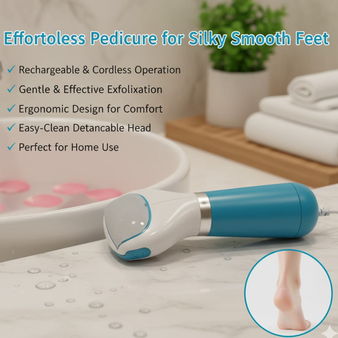Electronic Dry Foot File, Callous Remover for Feet, Electric Foot with Roller Hard and Dead Skin- Regular Coarse, Baby smooth feet in minutes. For in home padicure foot care, Battery Powered & USB (Battery not included)