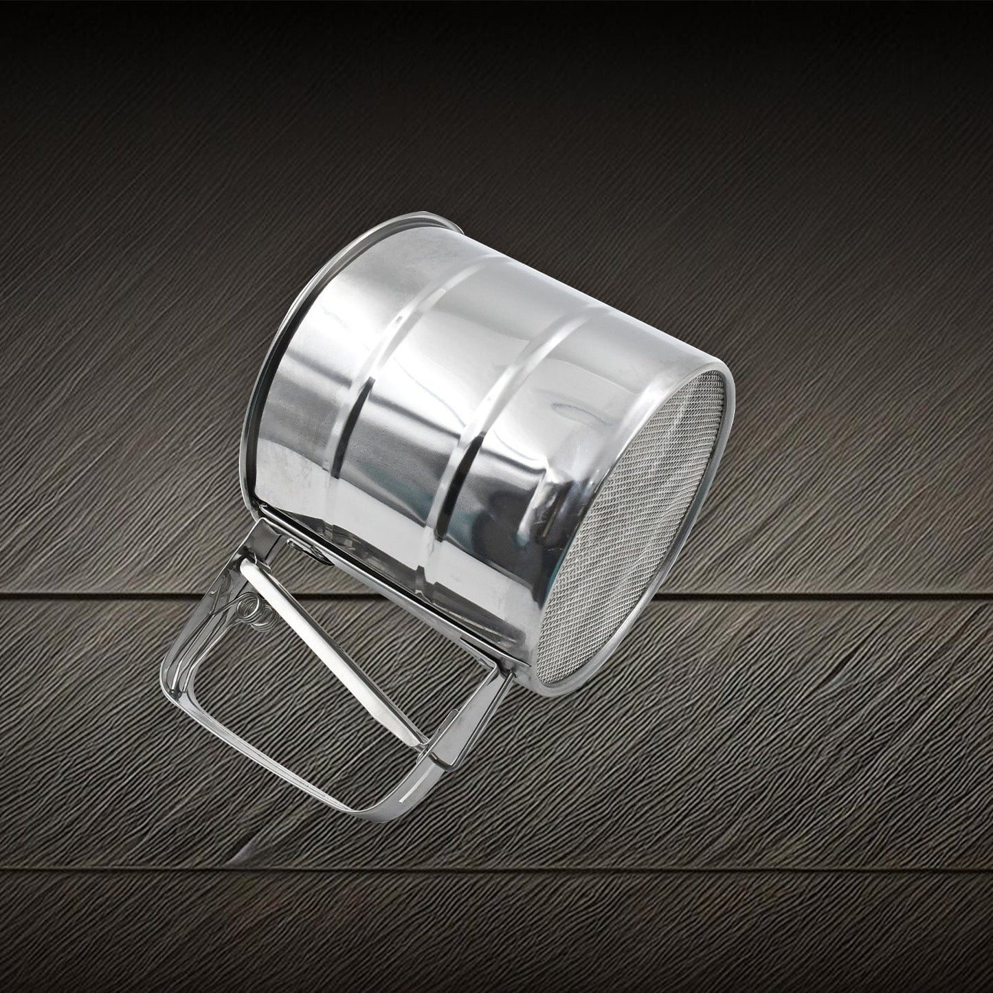 Stainless Steel Flour Sifter – Handheld Baking Sieve with Measuring Scale