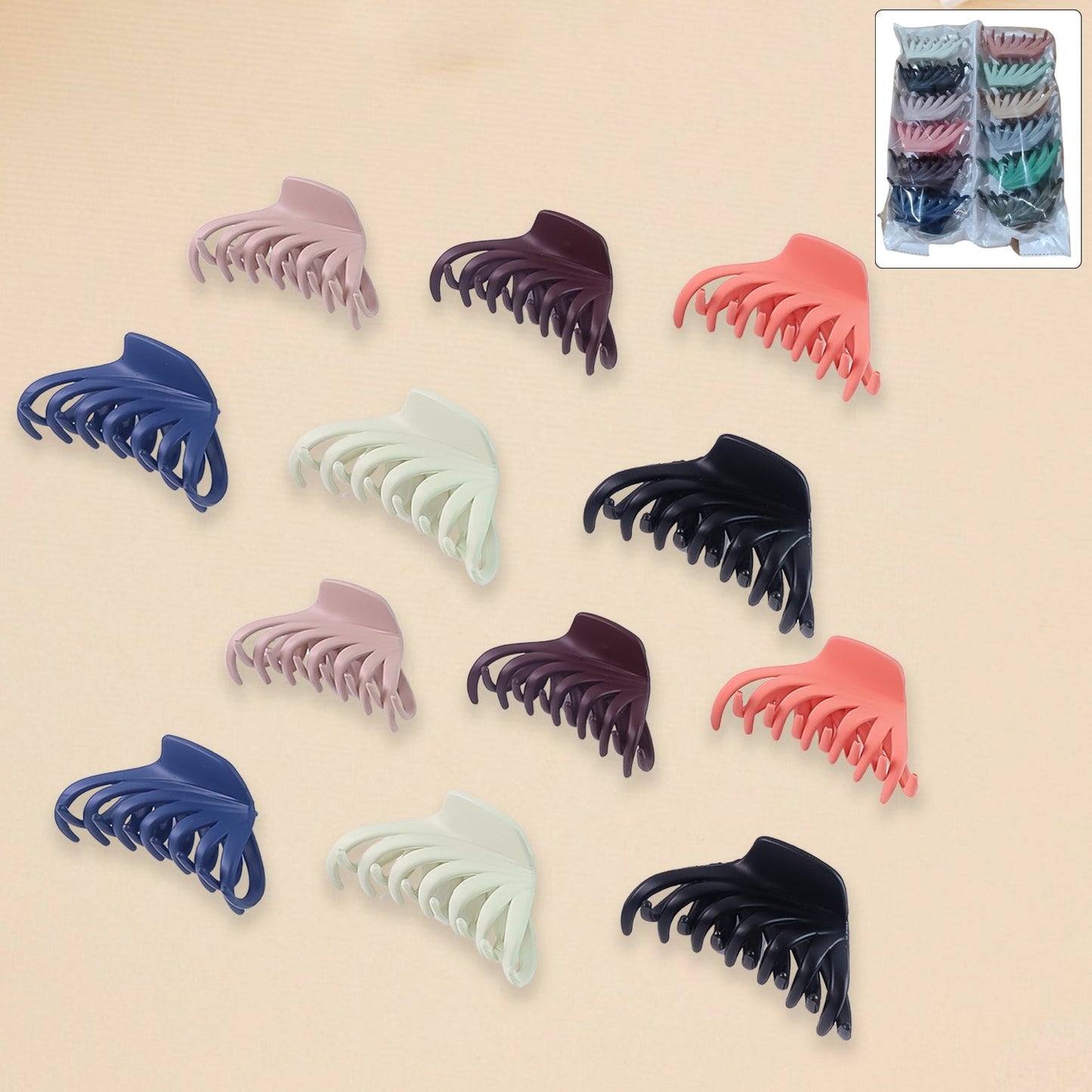 Hair Claw Clips Set for Women & Girls (Mix Design, Multicolor & 12 Pc)