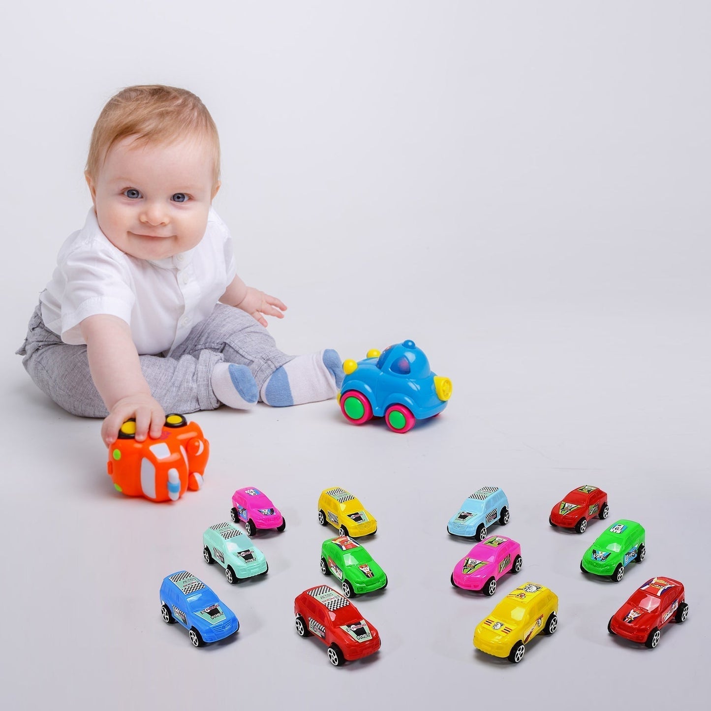 Super City Car Racer Toy For Boys and Girls Pull Push Vehicle Car (Set Of 12Pcs) (Multicolor)