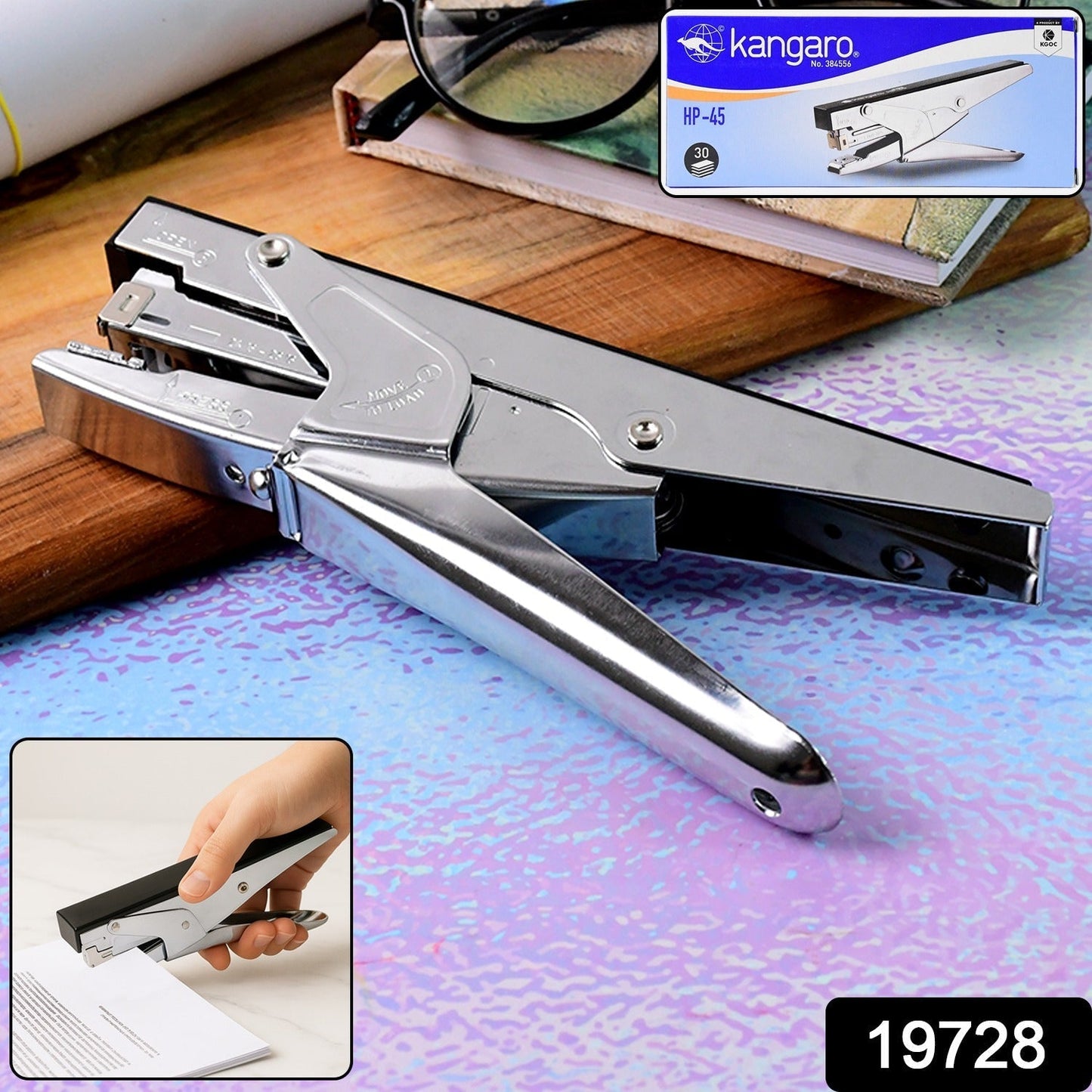 Kangaro HP-45 Heavy Duty Plier Stapler with Metal Body