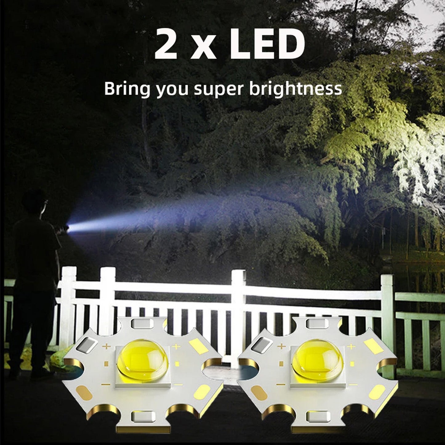 Rechargeable Mini LED Flashlight with Power Bank, 3 Modes (1 Pc, 800mAh)