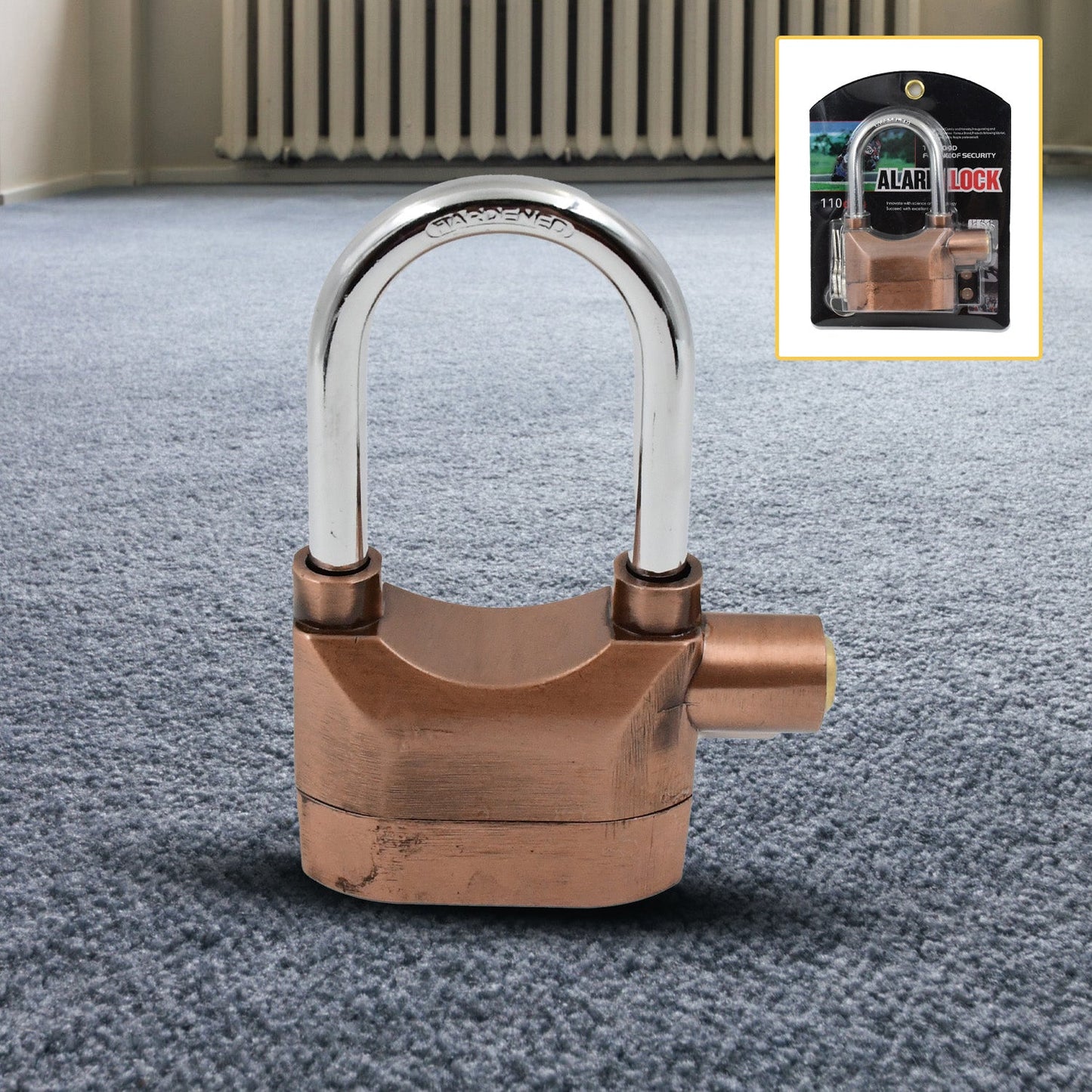 Security Alarm Metallic Lock System with 3 Keys (1 Set / Mix Color)