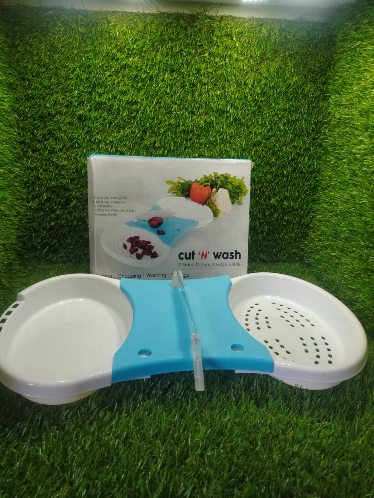 Adjustable Cut N Wash used in all kinds of household and kitchen purposes for cutting and washing simultaneously of vegetables and fruits etc.