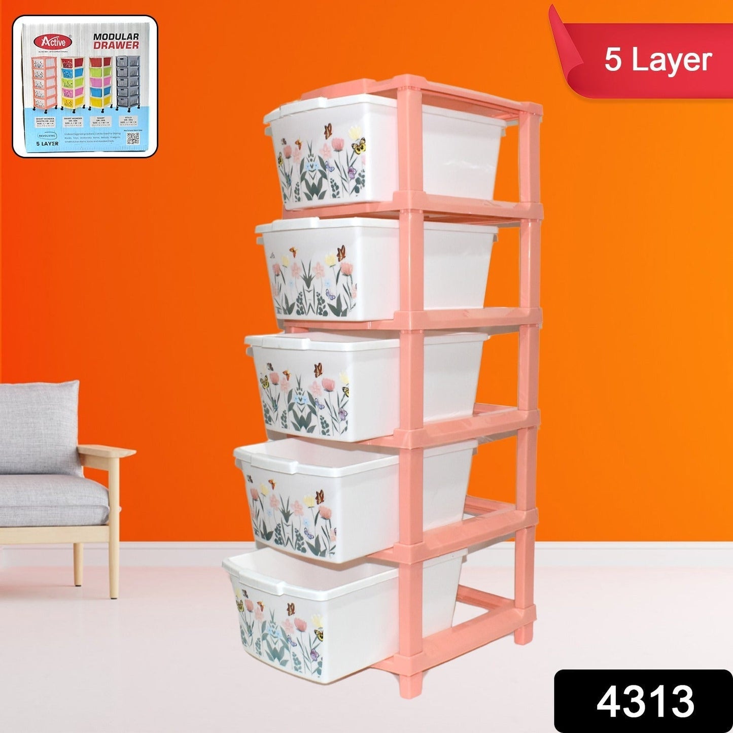Plastic Smart Wonder Drawer Home Storage & Organization (5 Layer / 1 Pc)