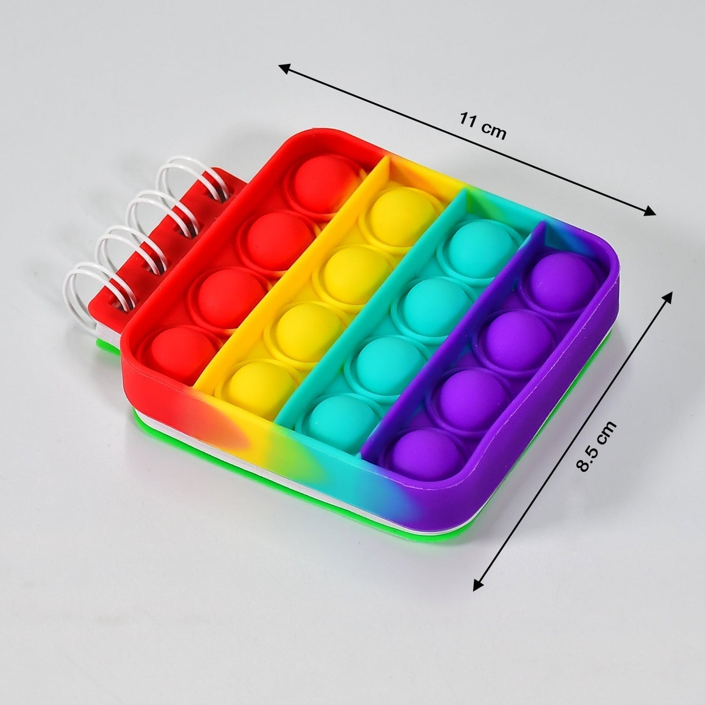 Square it Fidget Spiral Notebook Bubble Push Fidget Silicon Toy Book Stress Relief Anxiety School Stationery Notebook.