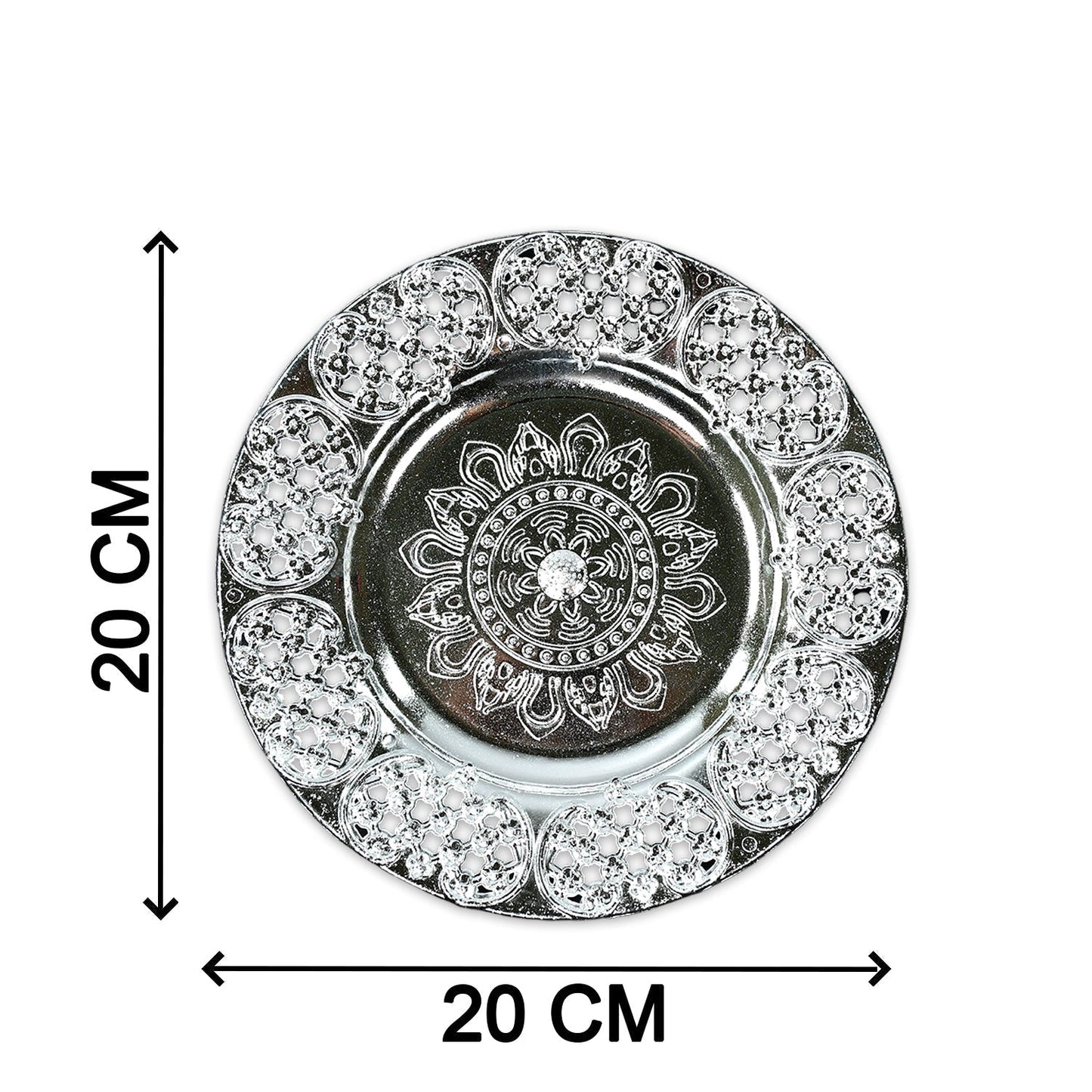 Beautiful 8-Inch Plastic Pooja Thali Set – Perfect for Daily Use & Special Occasions (Plastic)