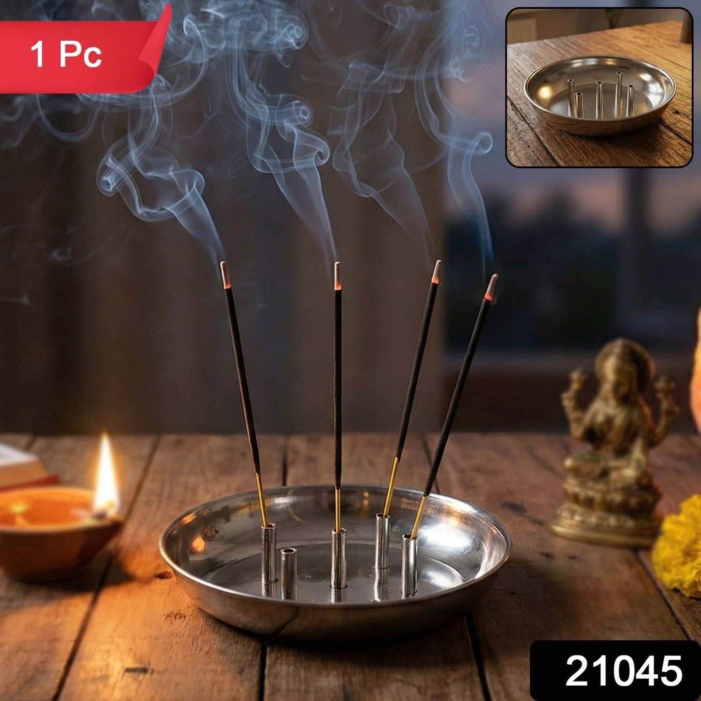 Stainless Steel Lotus Agarbatti Stand SIA-5 (1 Pc)