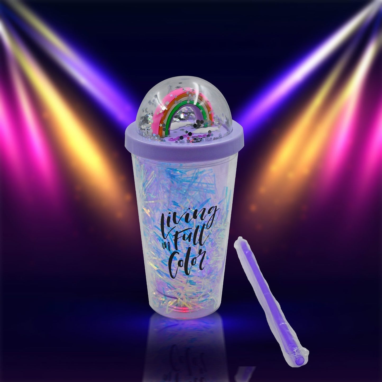Sipper Bottle with Straw, LED Glow Light for Kids/Tumbler with Straw/Vacuum Flask/Sipper Plastic Tumbler/Sipper Bottle with Straw (Pack of 1)