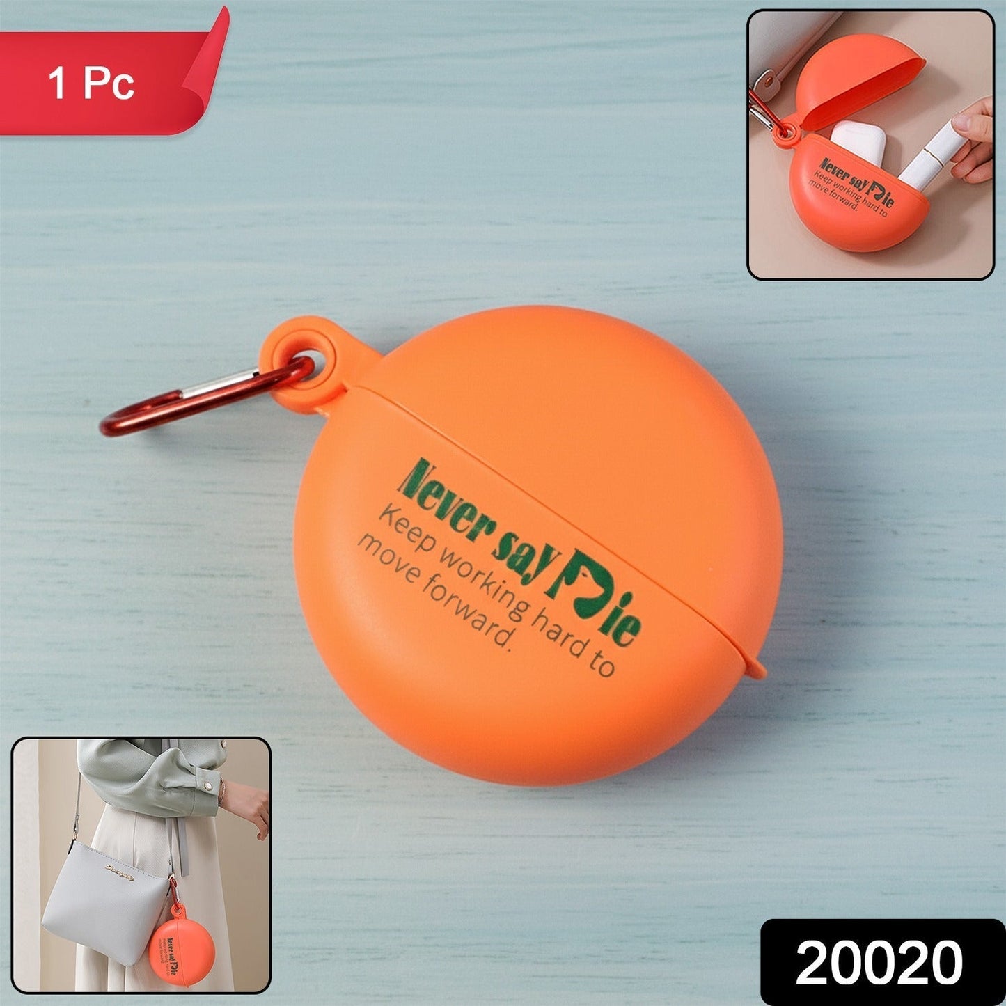 Plastic Round Multi-Purpose Empty Storage Box with Keychain (1 Pc)