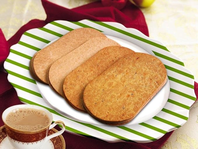 Maniarrs Plain Slim Bites Khakhra 6 Flavors Combo Pack of 6 Wheat Khakhra