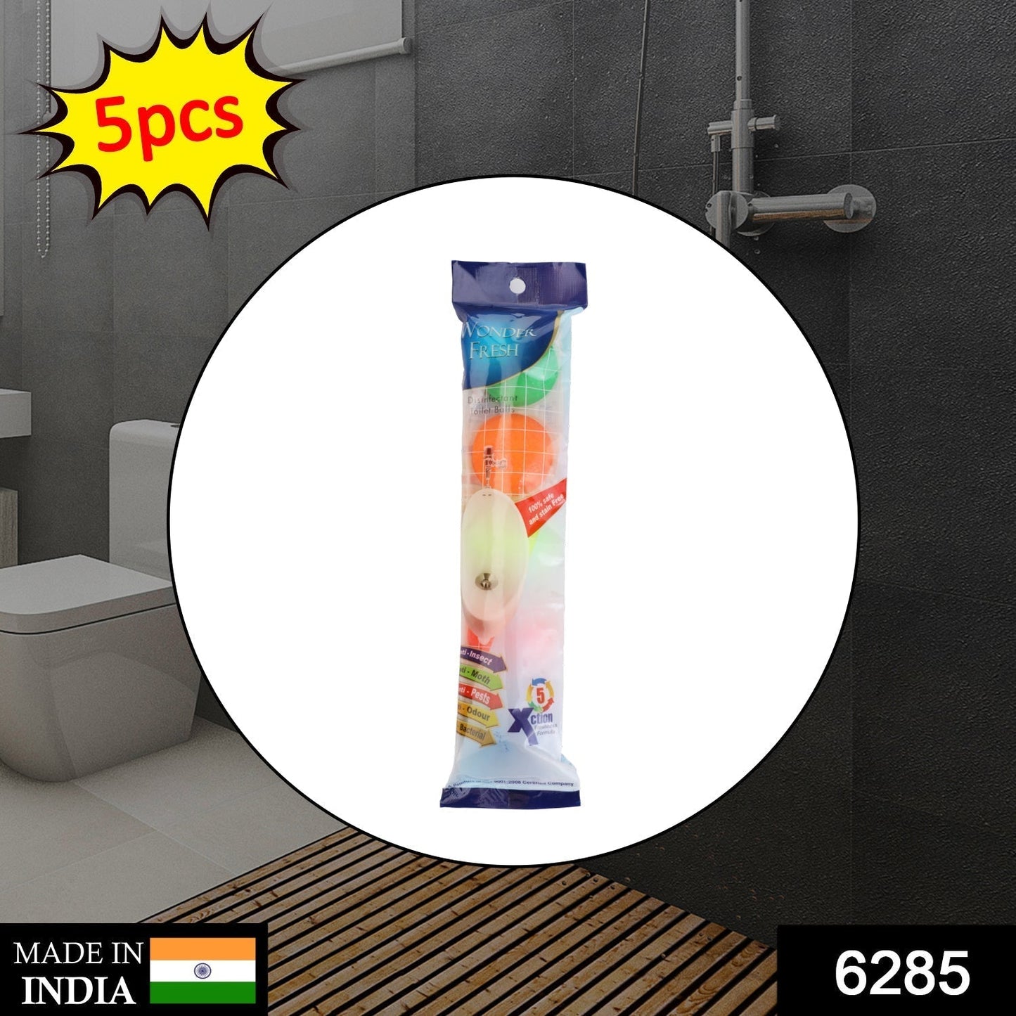 Urinal Balls | Sani Balls | Bathroom Freshener Fragrance Blocks, Air Freshener for Bathroom, Toilet, Shoe Rack, etc. Long-Lasting Fragrance (5 Pcs Set)