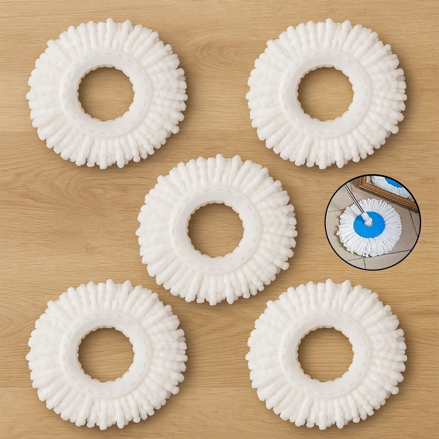 Microfiber Spin Mop Refill Head 360° Rotating Mop (5 Pc)