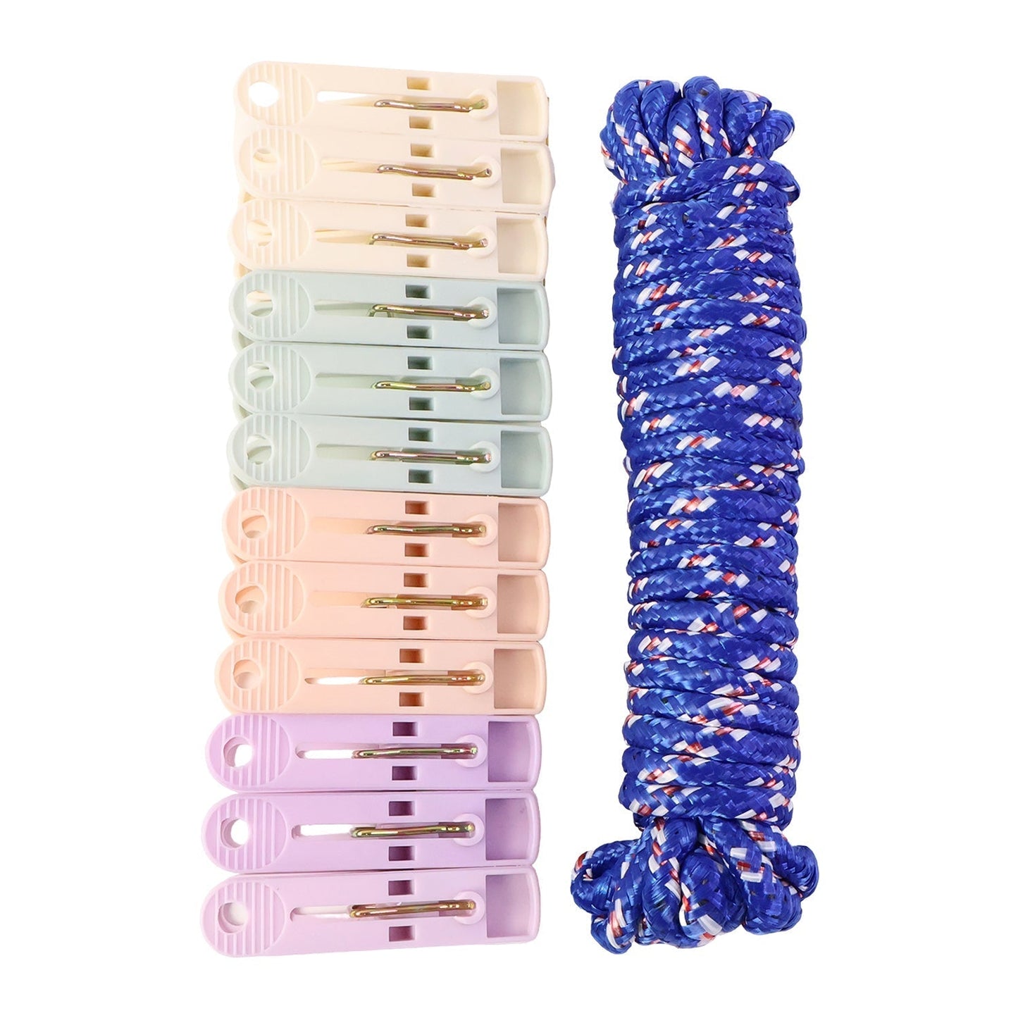 Clothesline Rope 12 Clips – 5 Meter Approx Heavy Duty Laundry Drying Rope with Clip