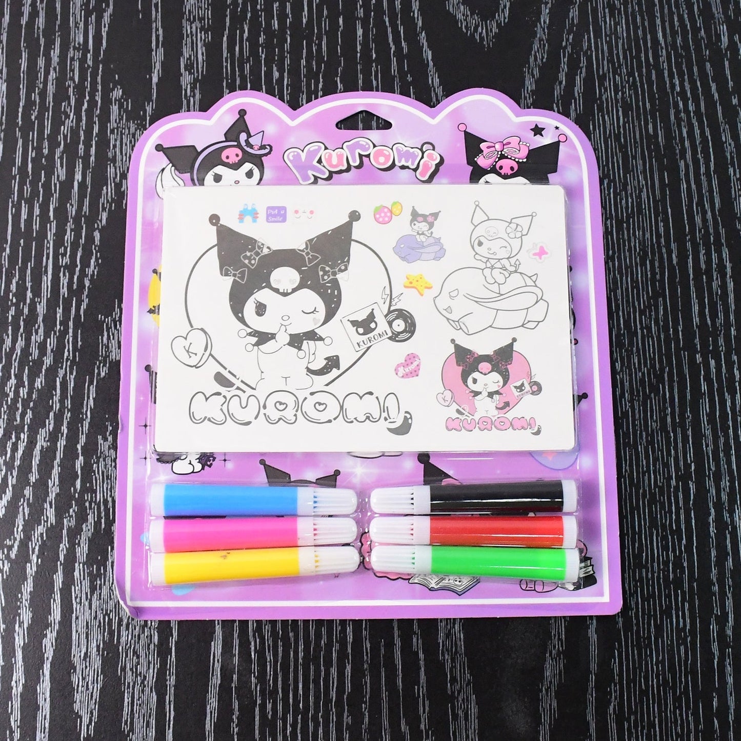 Coloring Book for Kids 6 Sheets with 6 Colorful Markers (1 Set)