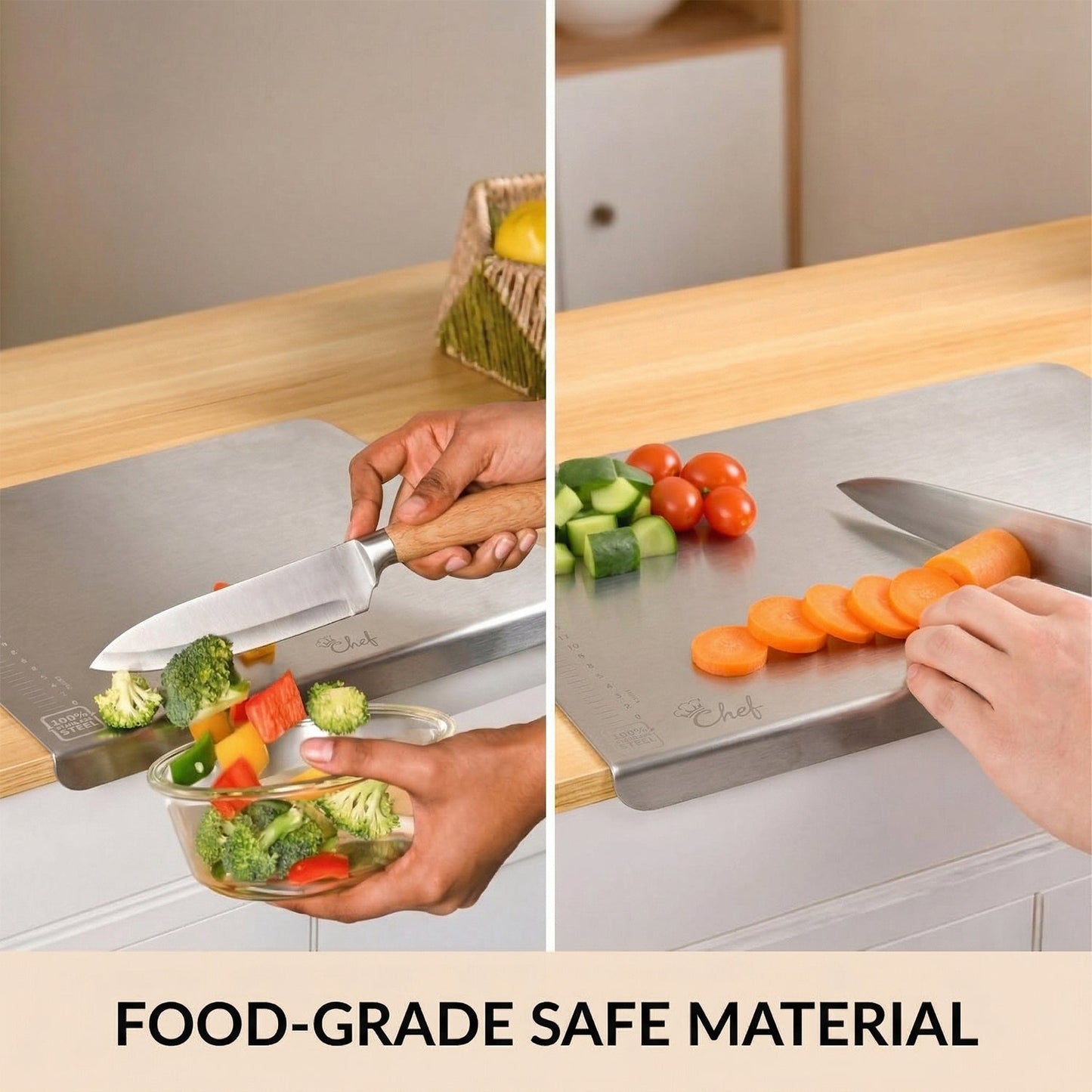 Stainless Steel Chopping Board 35.5x29 Cm, 1mm Thickness 1 Pc