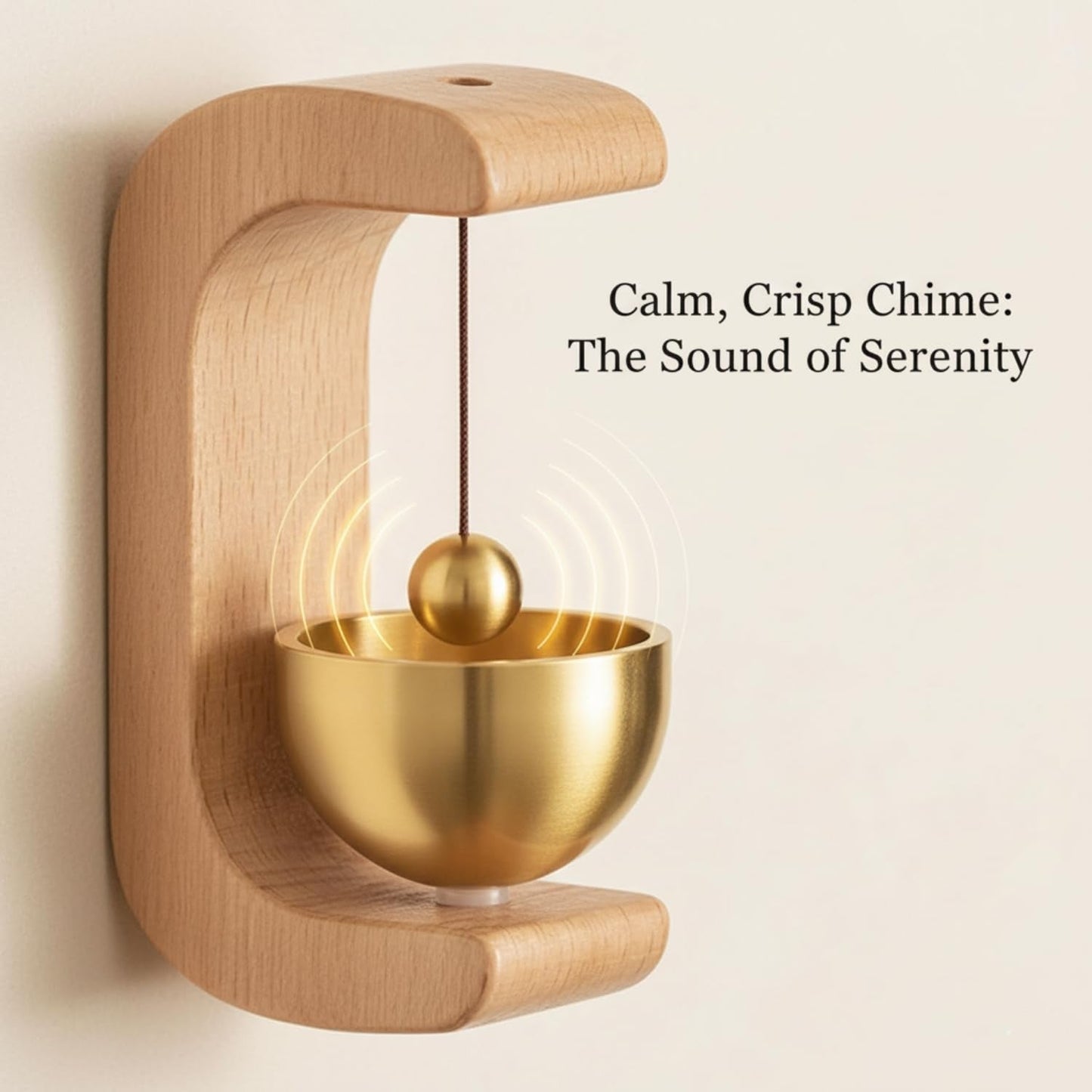 Magnetic Zen Bell for Meditation with Wooden Stand (1 Pc)