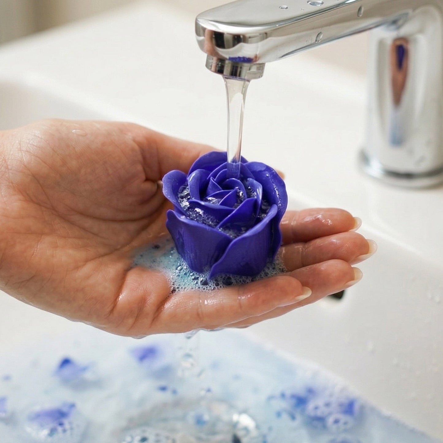 Luxury Rose Flower Bath Soap Gift Set with Storage Box 4 Pc