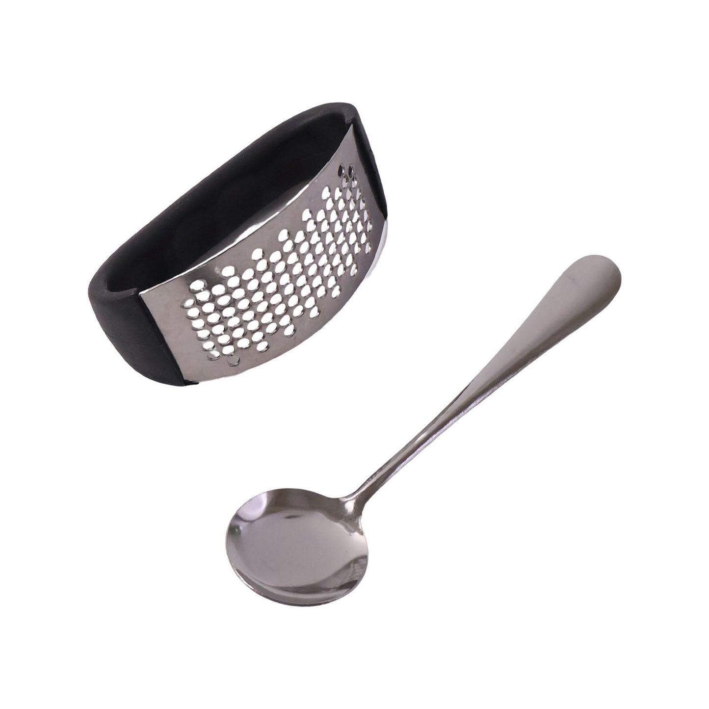 Heavy-Duty Garlic Press Tool with Spoon Set (2 Pc Set)