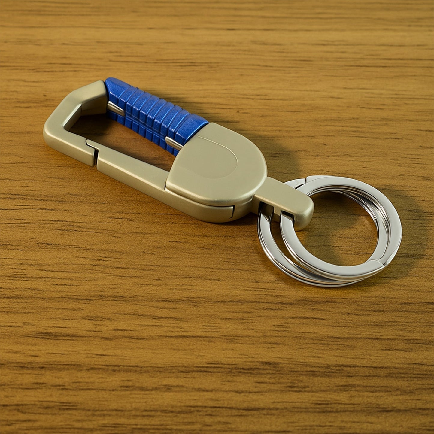 Premium Metal Keychain Carabiner Clip Hook with Dual Key Rings (1 Pc)
