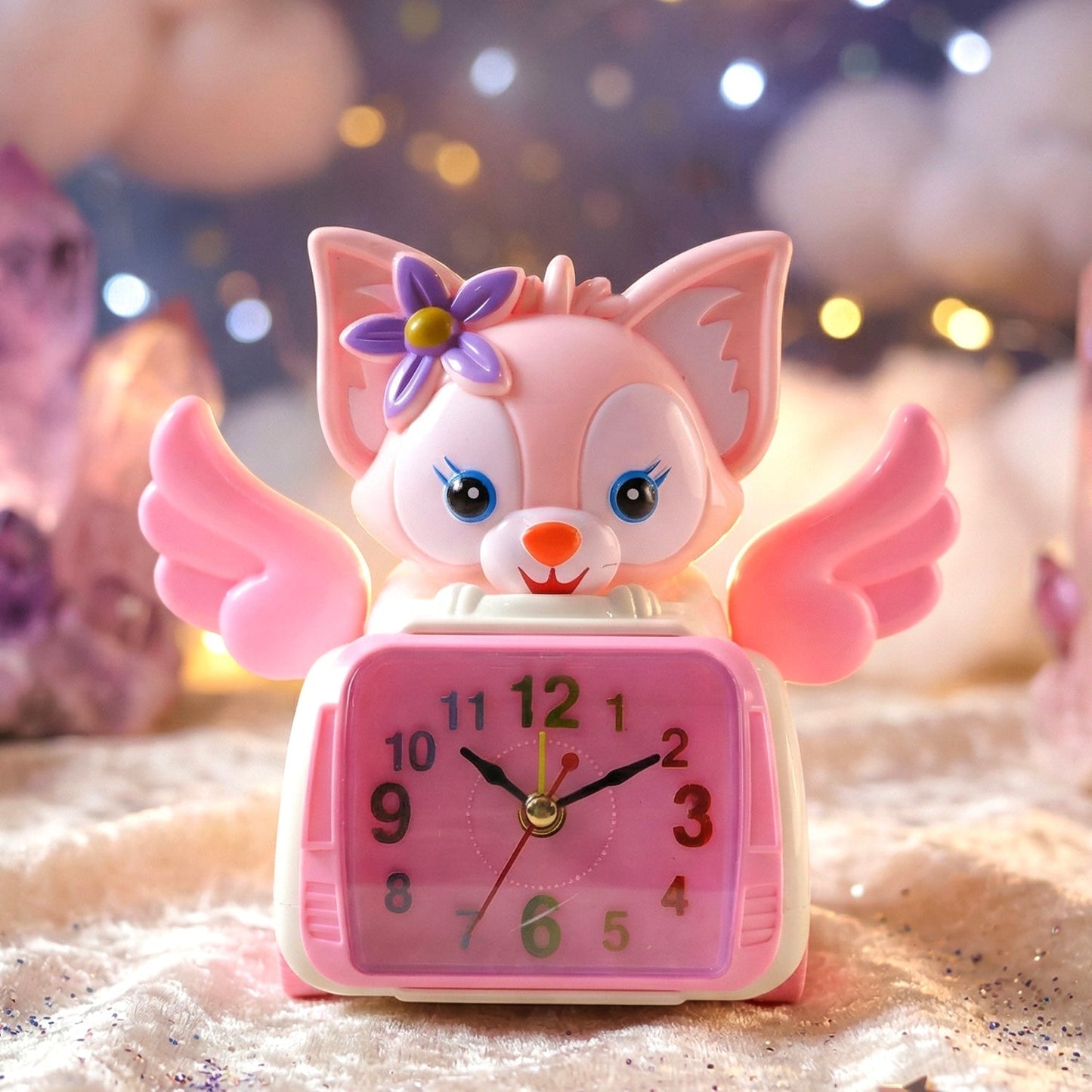 Adorable Angel Cat Car Design Kids Alarm Clock (1 Pc)