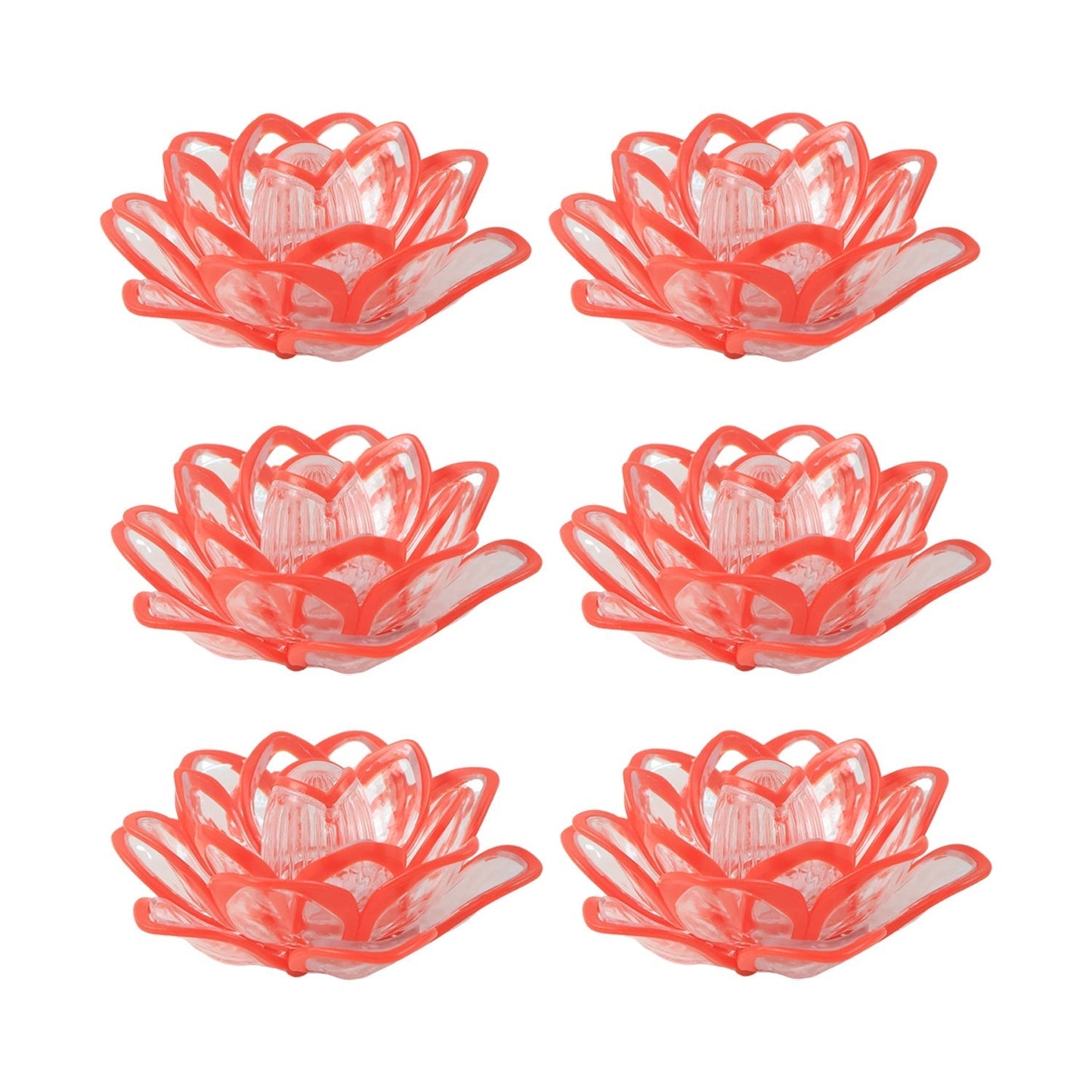 Set of 6 Lotus Shaped LED Flameless Decorative Candles