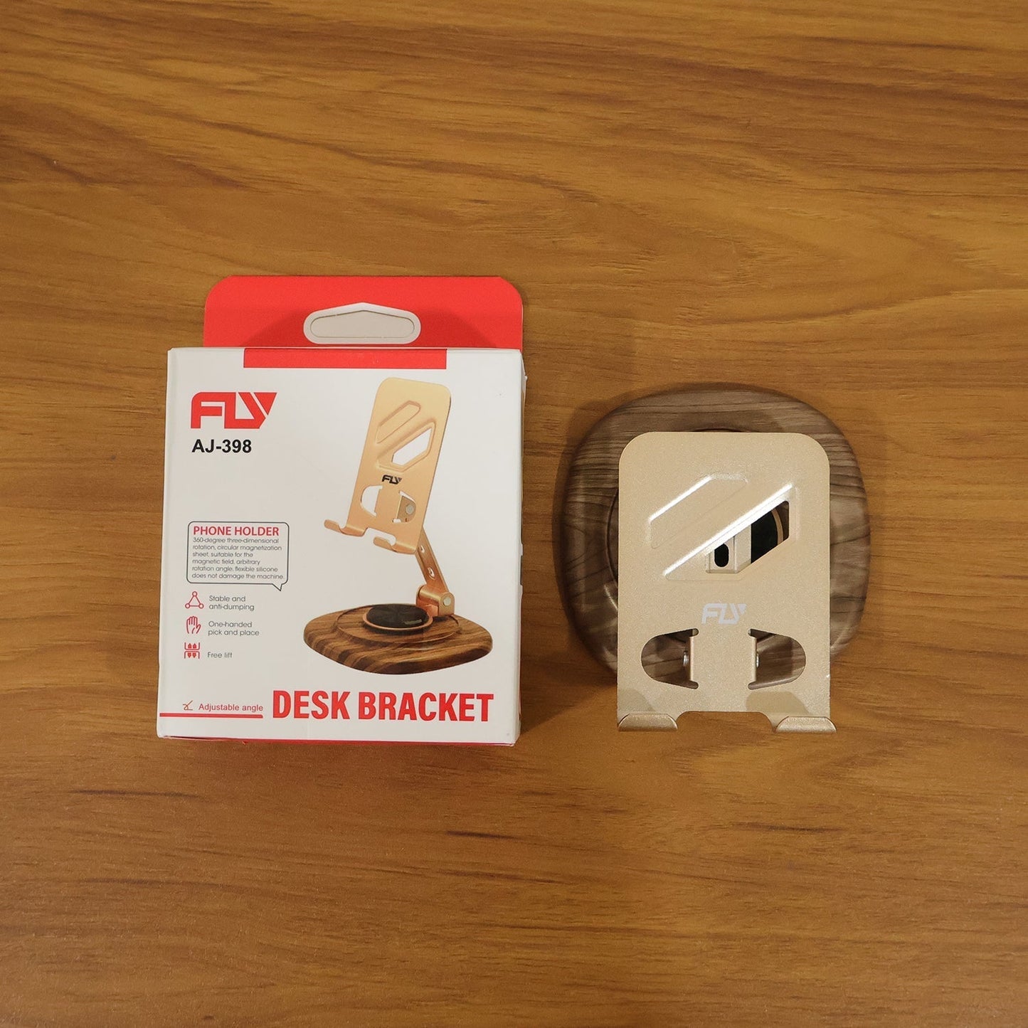 Adjustable Metal Desk Phone Stand with Plastic Base (1 Pc)