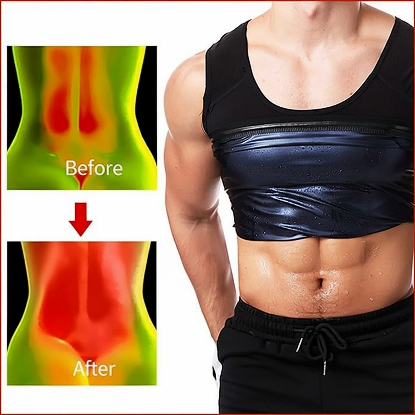 Men’s Slim Fit Sweat Shaper Tank Top (S/M, 1 Pc)