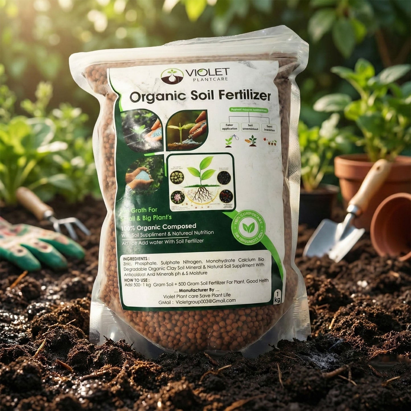 Red Organic Soil Fertilizer Granules (1 KG Pack)