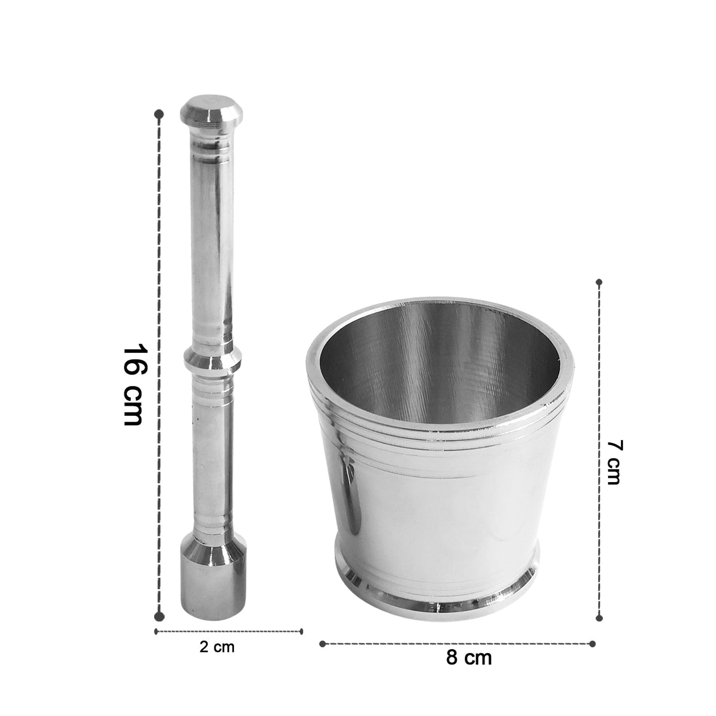 Heavy Duty Stainless Steel Mortar and Pestle Set for Kitchen, Khalbatta Set (2 Pc Set)