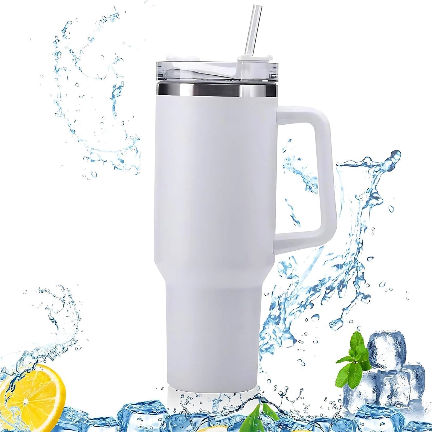 890 ML Insulated Stainless-Steel Travel Tumbler White Color (1 Pc )
