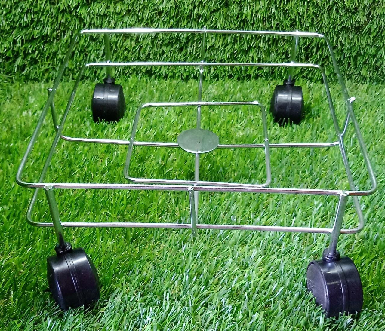 Ss Square Oil Stand For Carrying Oil Bottles And Jars Easily Without Any Problem.